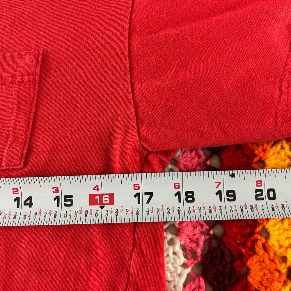 Vintage 90s Basically Nordstrom Blank Cherry Pocket Tee Soft Solid - Picture 6 of 9